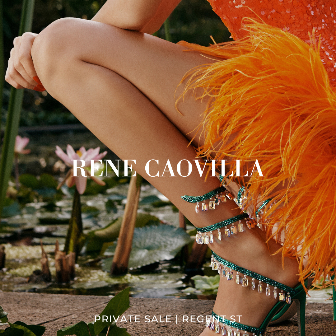 Book your ticket via the link in our bio | Join us for the René Caovilla private sale at our Regent Street store.⁠
⁠
René Caovilla took over his father’s Venetian shoemaking business in the 1950s, referencing age-old Italian traditions to create exquisitely opulent footwear. Showcasing couture-like craftsmanship, the brand’s beautifully embellished designs will transform the simplest of outfits.⁠