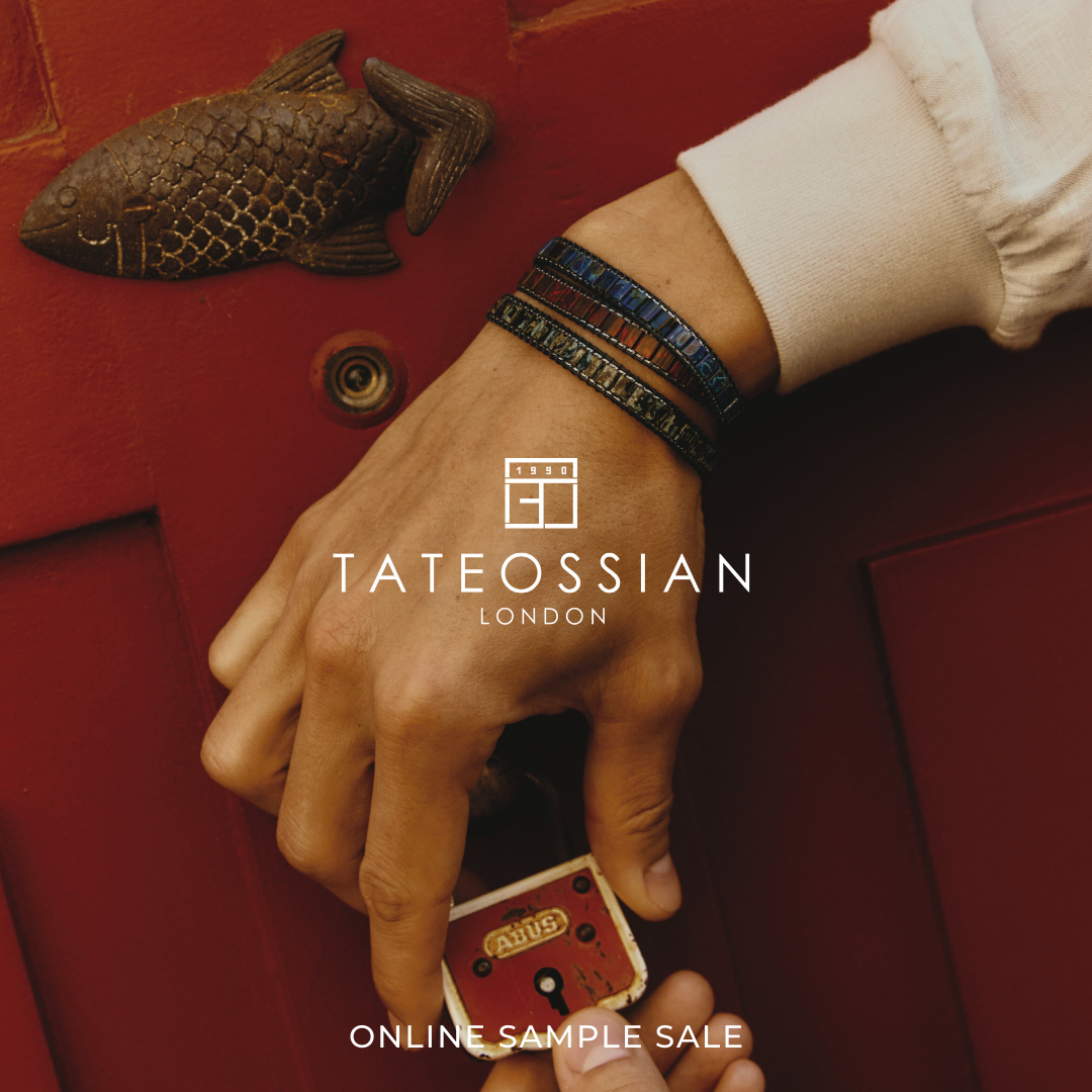 Book your ticket via the link in our bio | Join us for the Tateossian online sample sale and enjoy up to 80% off jewellery, watches, leather goods and accessories at the Showcase online store.⁠
⁠
Tateossian London was founded by Robert Tateossian thirty-four years ago, in 1990, with the aspiration of offering men and women a distinctive way to express their personality and style through unique, refined and meticulously crafted jewellery.⁠